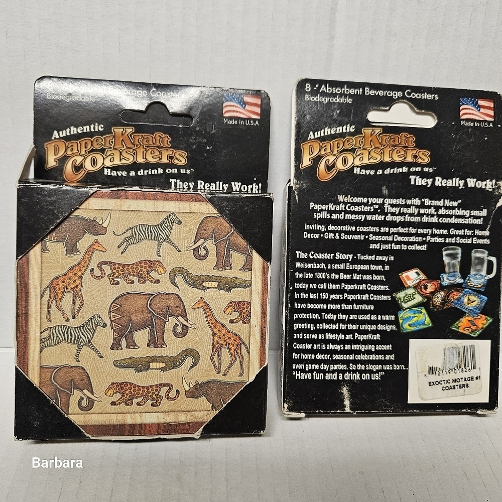 Vintage PaperCraft Animal Print 2 Pack Coasters
